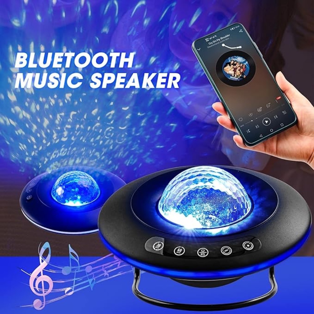 New Galaxy Star Projector Lamp, Bluetooth Speaker Aurora Lighting with Timer - Picture 1 of 6